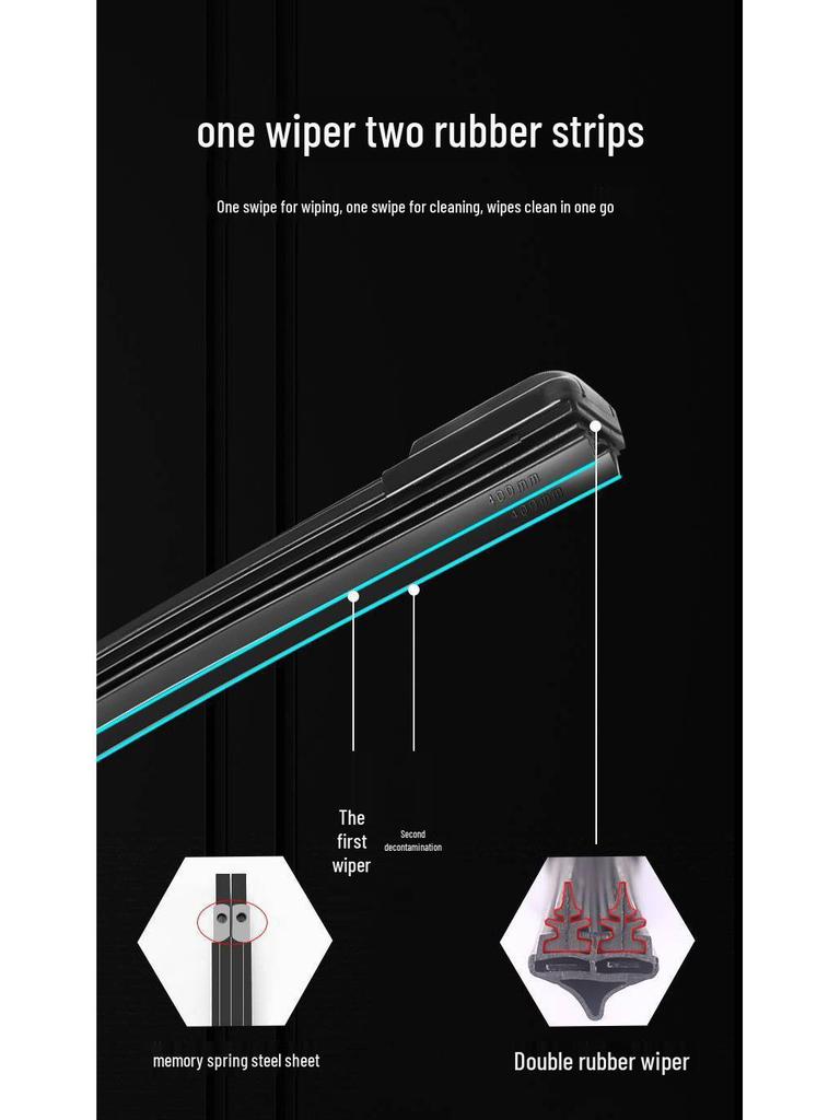 2019 Geometry A Double-Layer Rubber Wiper Blades: 21" Original & 22" PRO Silent Boneless Brush Strips