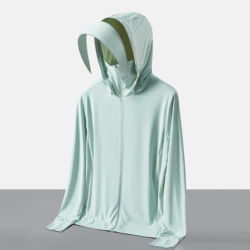 Cloud original yarn sunscreen clothing for women upf10 + removable brim ice silk UV protection outdoor cycling sunscreen clothing for men