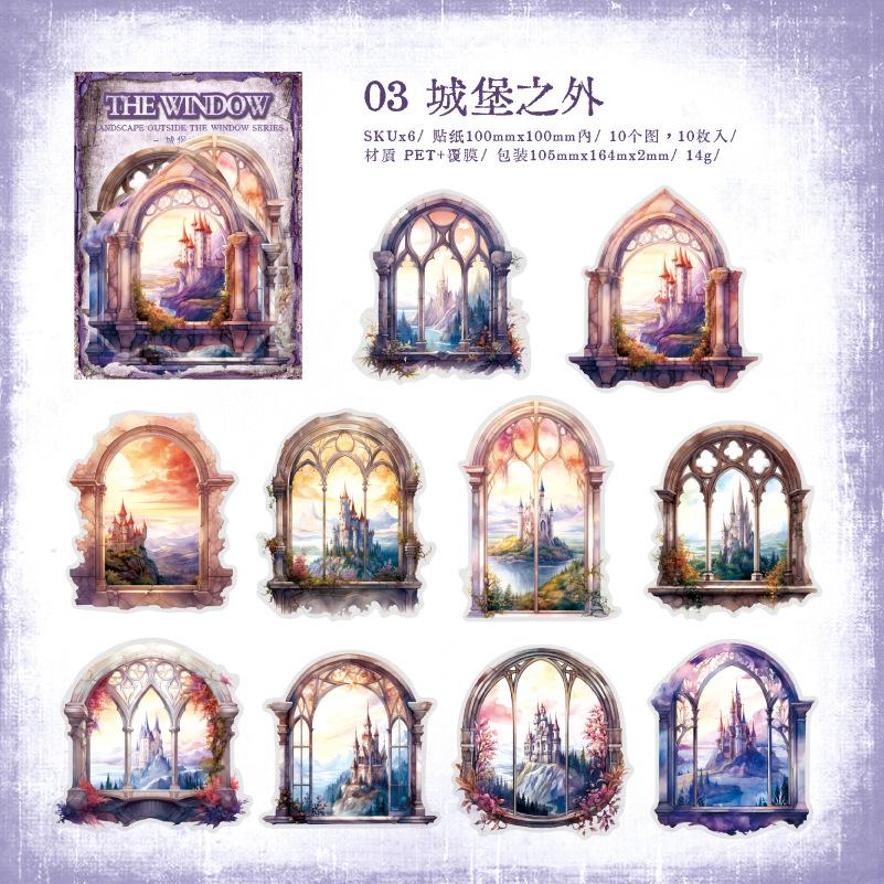 10pcs/lot Kawaii Stationery Stickers The view from the window Diary Planner Decorative Mobile Stickers Scrapbooking Sticker