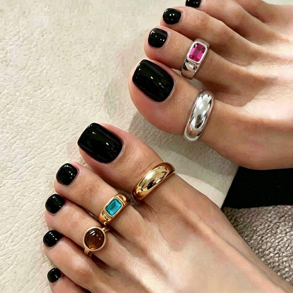Round Foot Ring Set Metal Toe Rings Personality Women Foot Ring Women