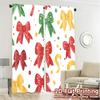 Set aus 2 Vorhängen Weihnachtsschleifen Bänder Geschenk Beliebt Stoff Art Deco Festlich Transparent Hergestellt Polyester Maschinenwaschbar