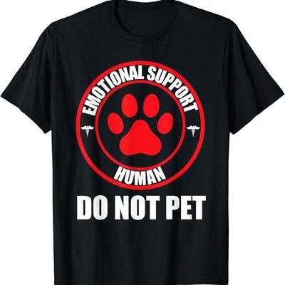 Emotionaler Unterstützungs-Mensch Nicht streicheln Lustiges Hunde-Liebhaber-T-Shirt - Herren Sommer Baumwolle Grafik-T-Shirt