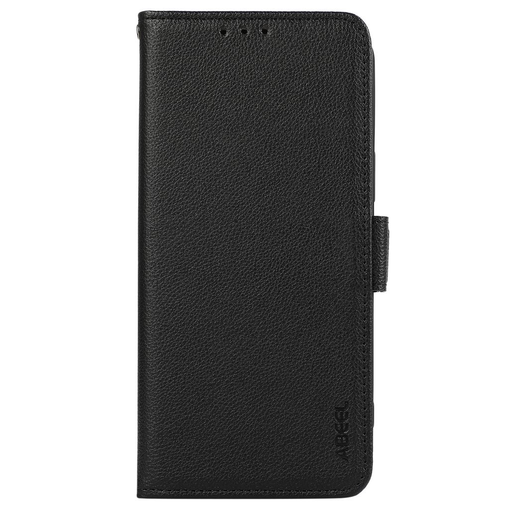 ABEEL For iPhone 14 Pro Max Case PU Leather Litchi Texture RFID Blocking Card Holder Phone Cover