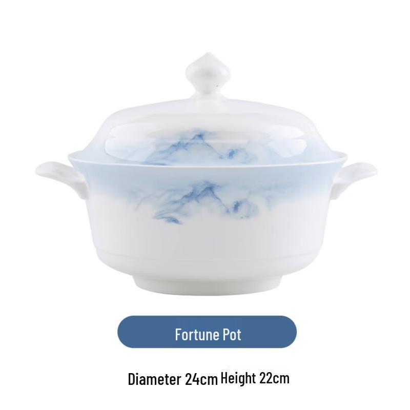 Songdai Jingdezhen Landscape Bone China Deep Soup Plate