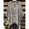 Summer Women's Elegant Black Striped Print Clothes Comfortable Versatile Round Neck Casual Loose Women Short Sleeve Tee