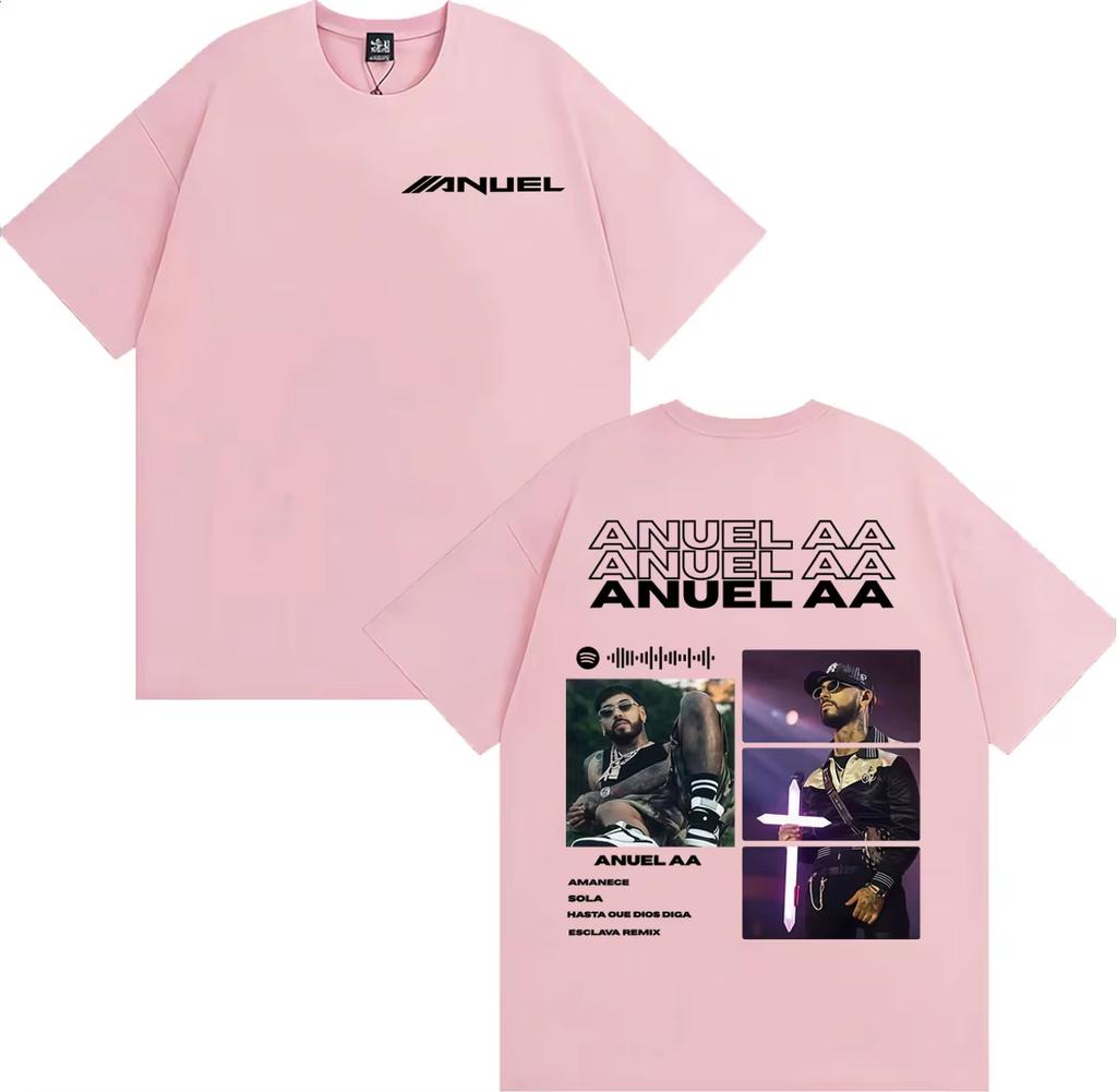 2026 HOT SALE Anuel AA Real Hasta La Muerte Tour Cover Unisex Vintage Fashion Oversized High-quality Summer Women and Men T-shirt Short Sleeve Tee Top