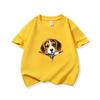 Kids Cotton T Shirt Cute Beagle Puppy Dog Zipper Print Crew Neck Short Sleeve Tee Casual Breathable Boys Girls Summer Tops