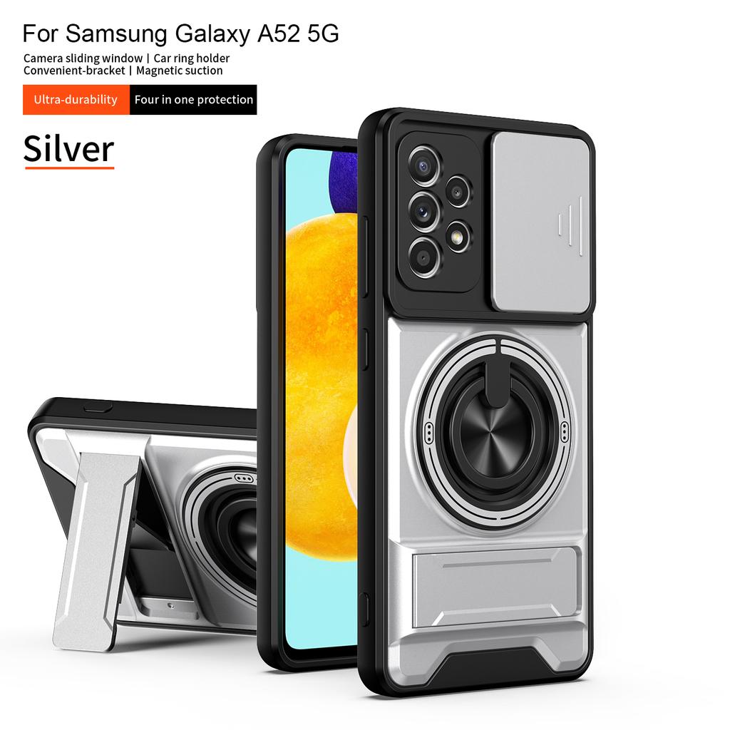 For Samsung A32 5G Case Galaxy A52 Cover A57 A52S Phone Case Magsafe Magnetic Fold Holder Military Armor Camera Protection Cover
