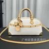 Murakami Takahiro Tricolor HandbagEastWest Bowling Bag One-shoulder Cross-slung Leather Pillow