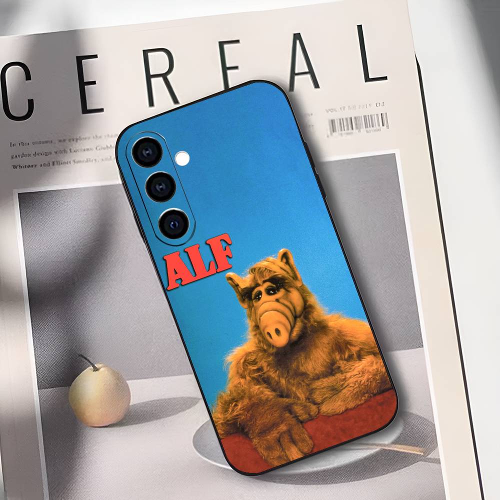 A-Alf TV Series Soft Silicone Phone Case for Samsung Galaxy A73/A72/A71/A70/A53/A52/A51 Black Cover