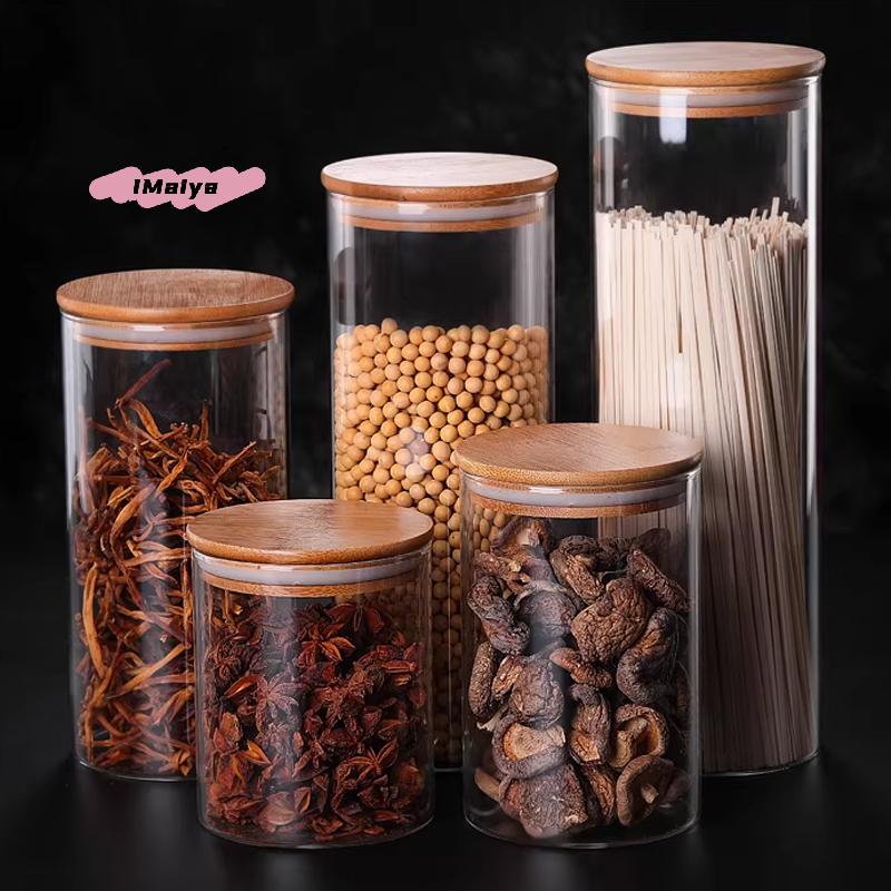 M-1Stück Versiegelte Lebensmittelaufbewahrungsbox Töpfe Glasbehälter Kaffeegläser Mit Deckel Transparent Müsli Süßigkeiten Trockenwaren Behälter Kühlschrankbehälter