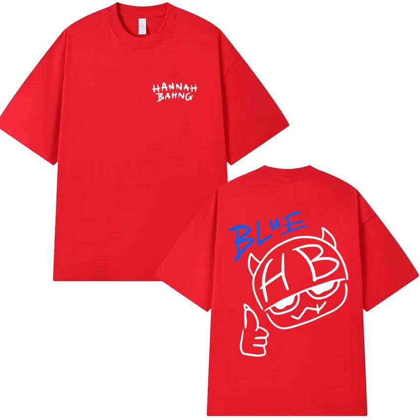 Summer Funny Hannah Bahng Blue Graphics Tshirt Streetwear Men Cotton Quality Short Sleeve Fashion TShirt Cozy Oversized Clothes