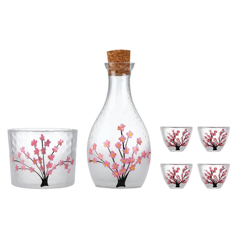 

Sakura Sake Set Japanese Style 1 Sake Bottle 1 Sake Tank And 4 Sake Cups For Thanksgiving Birthday Hotel Housewarming Wedding
