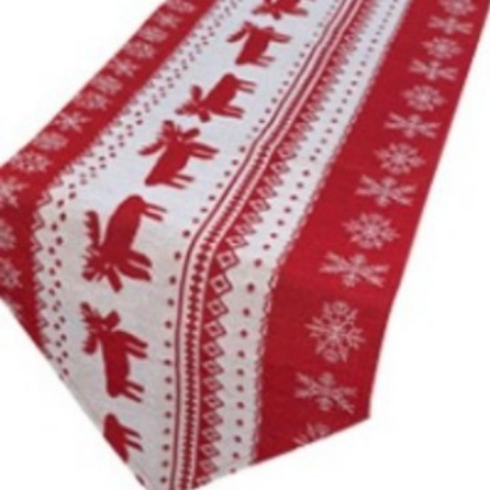 Snowman Themed Christmas Table Runner Cotton Tablecloth Holiday Dining Decor