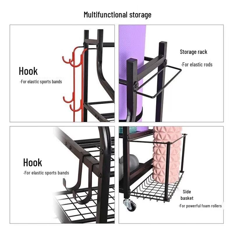 Movable Sports & Fitness Equipment Storage Rack