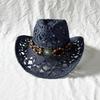 Straw Weave Sombrero Hat Hollow Out Western Cowboy Hats Bohemian Straw Hat  for Outdoor Holiday