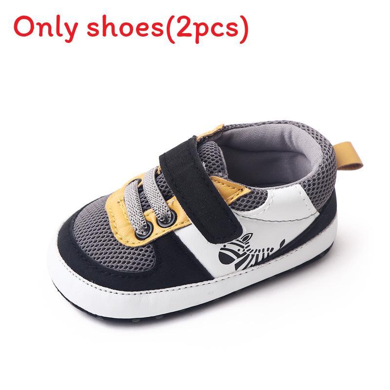 Детская обувь для малышей с принтом мультяшной зебры для весенних и осенних прогулок 11cm чёрный