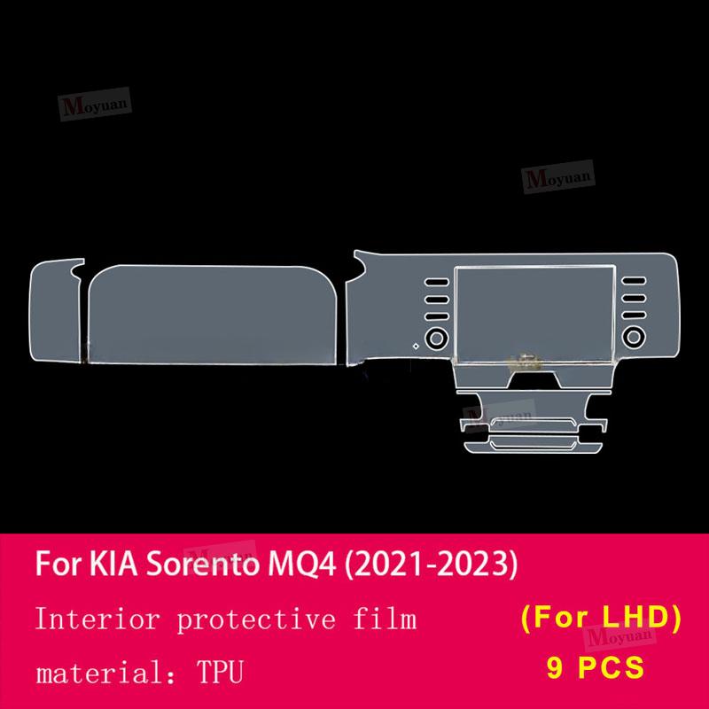 Dla Kia Sorento MQ4 - Panel panelu zmiany biegów samochodu Ekran nawigacji Wnętrze samochodu Folia ochronna TPU Naklejka zapobiegająca zarysowaniom