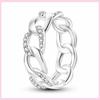 NEW Fashion 925 Silver Simple Infinity Finger Ring For Women Sparkling Twisted Stackable Rings Popular Anillo Engagement Jewelry