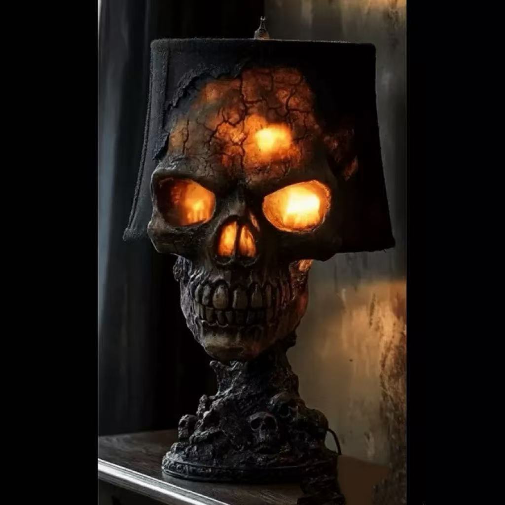 

JYL TS/174,Halloween Lava Stone Skull Light Creates Dark Mysterious Atmosphere for Outdoor Decor One Size малини рожевого кольору