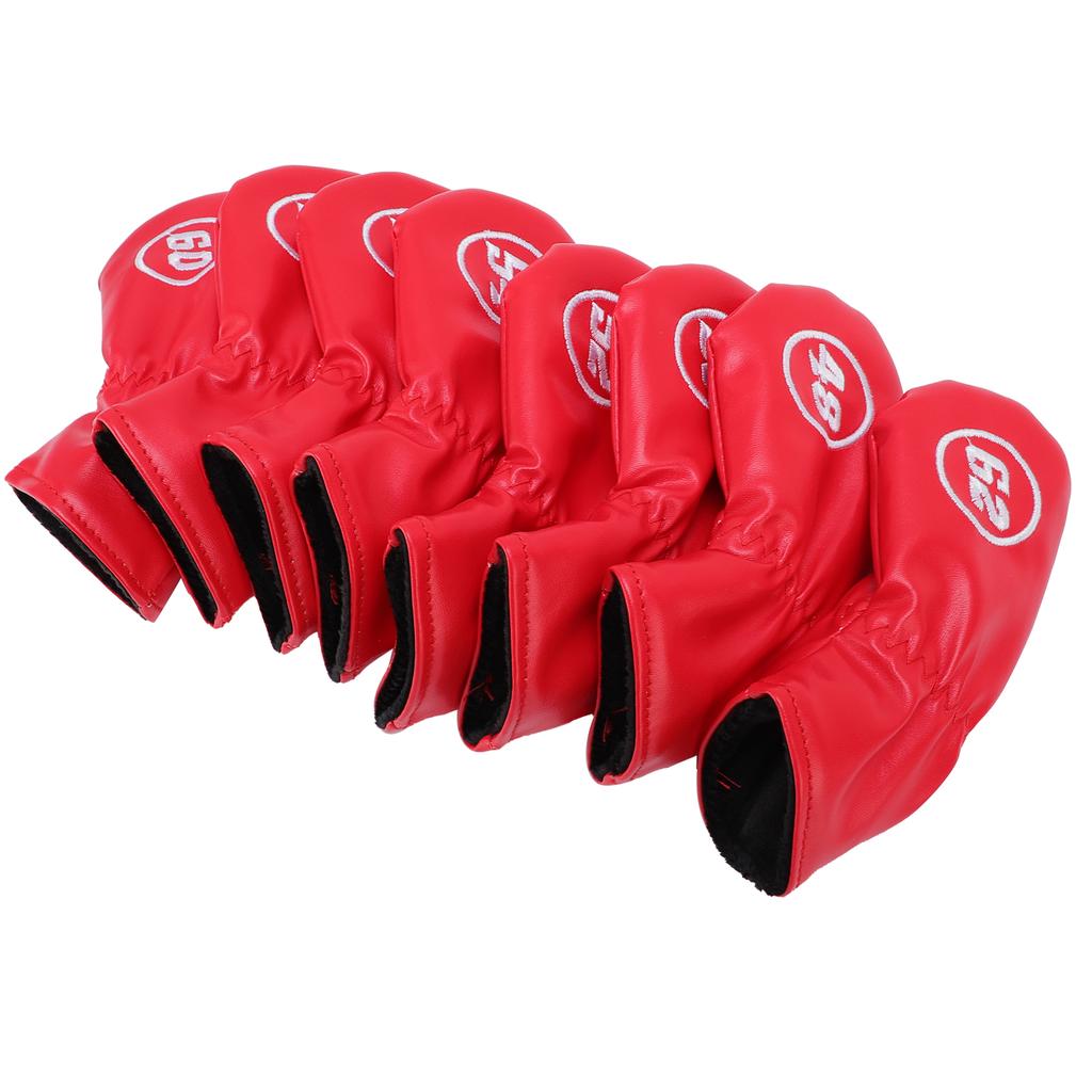 8 Stück Club Eisen Schlägerhauben Set Weiches PU 48 50 52 54 56 58 60 62 Grad Markierung für Messing Schwarz