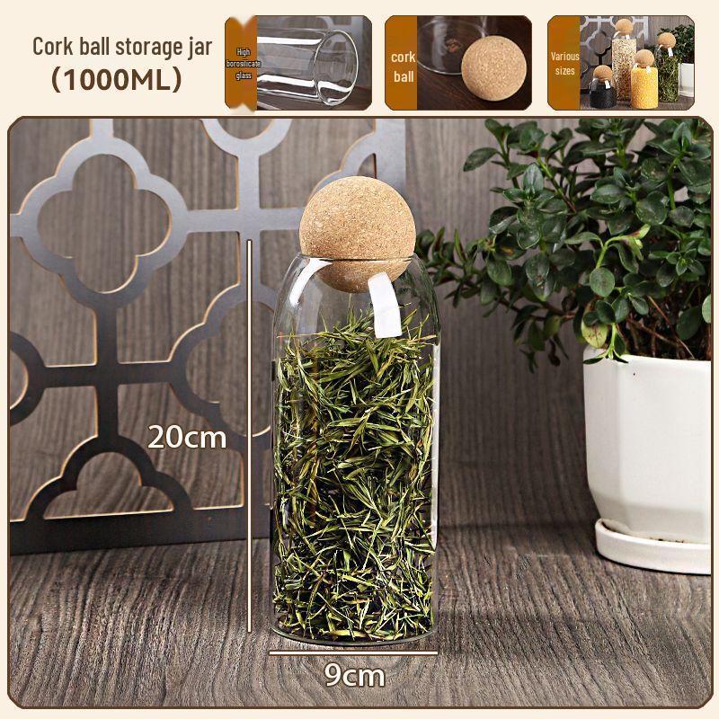 ZISIZ Glass Storage Jar with Cork Lid