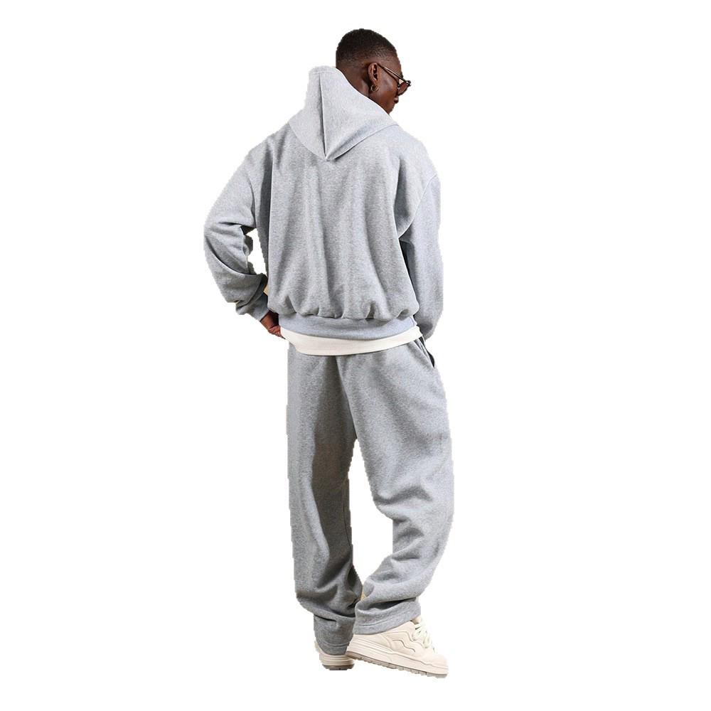 2026 Trendy Men's Loose Hooded Sweatshirt & Sweatpants Set - Spring/Autumn Triangle Print