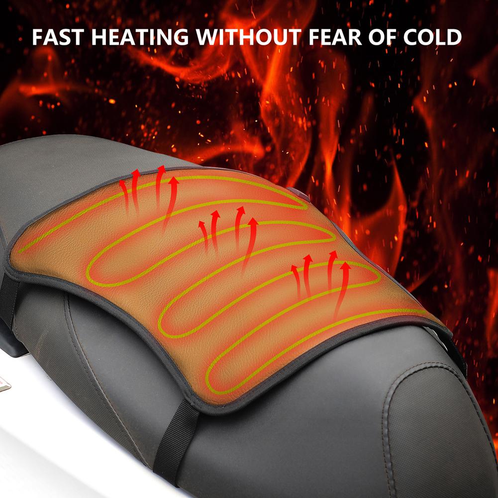 Motorcycle Seat Heater Pad 3 Gear Heating Cushion Waterproof Motorcycle Seat Hot Pad Smart Temperature Control for Winter Warmer