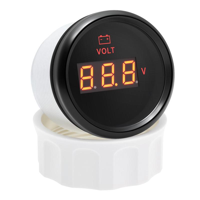 52mm Voltmeter Universal Electrical Car Truck 8-16V 18-32V 9-32V with Red Backlight 12V 24V for Car Boat