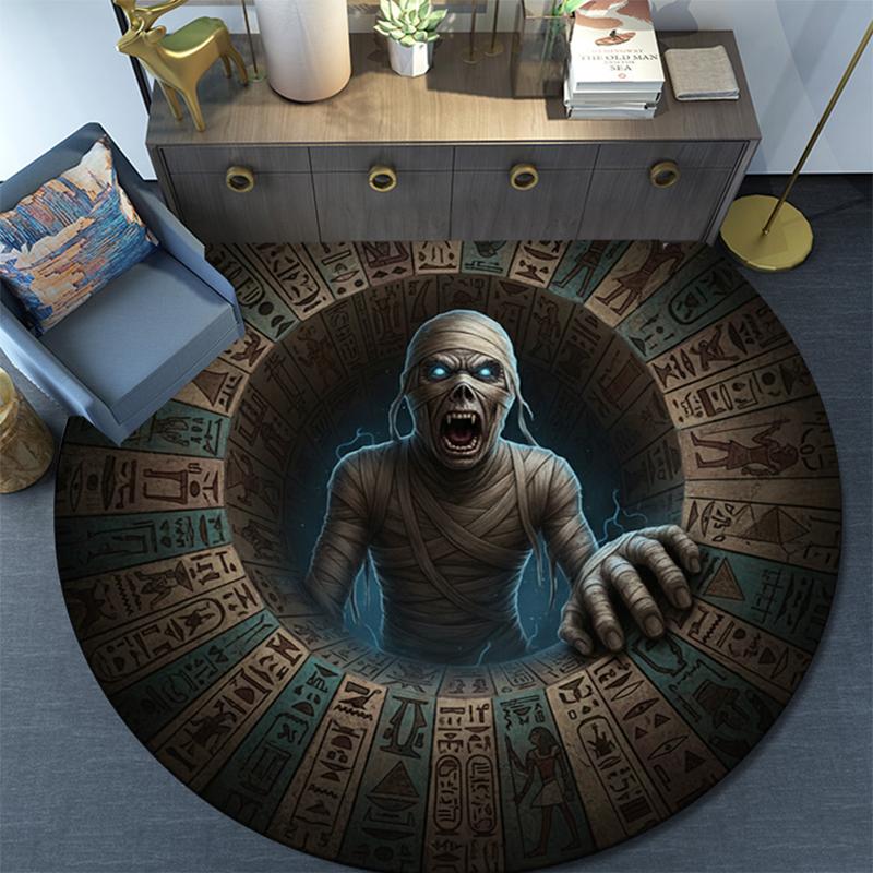 Tappeto Rotondo con Stampa Cartoon, Tappeto per Soggiorno Camera da Letto Divano Sala Giochi Decorazione, Tappetino Antiscivolo
