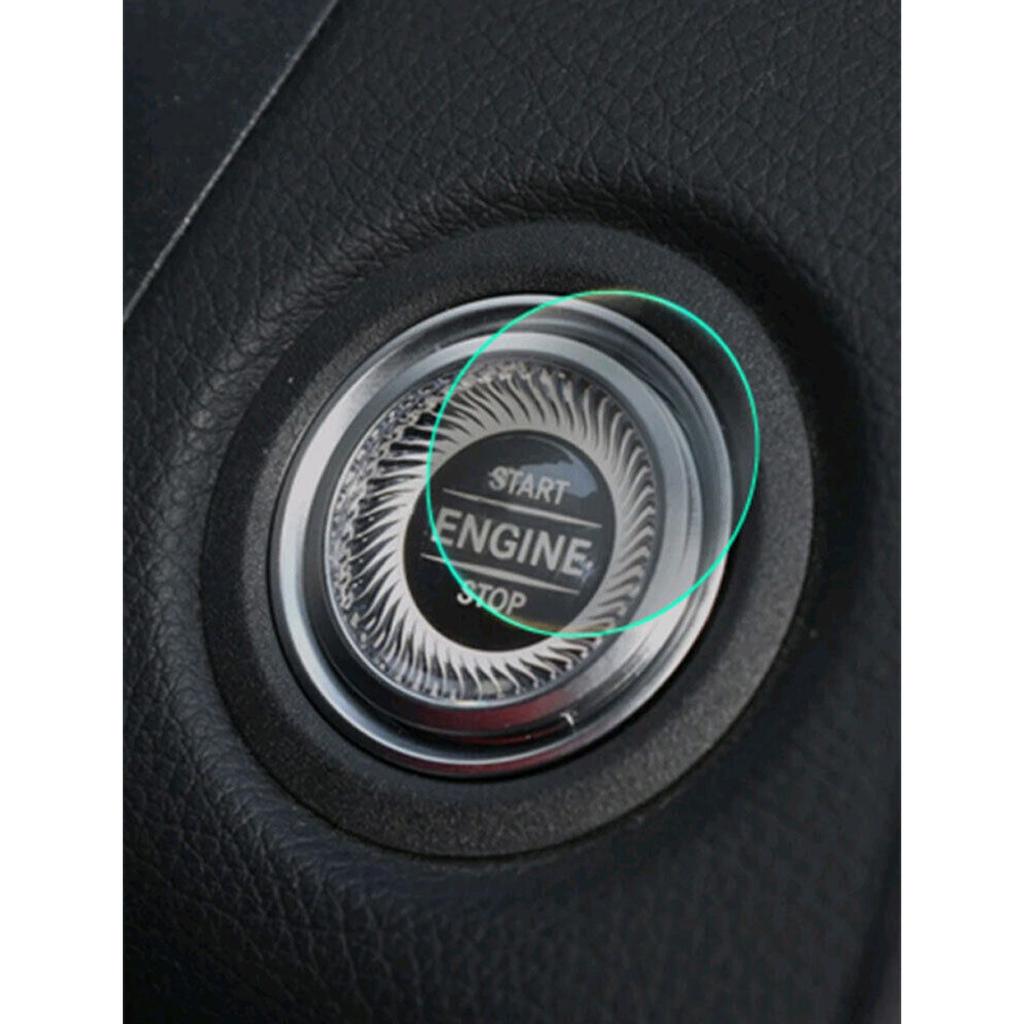 Car Universal 2pcs Transparent Engine Ignition Start Stop Switch Push Button Sticker Cover Trim Invisible Protective Film