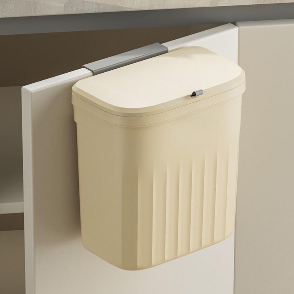Wall Mounted Trash Can with Lid for Kitchen Bathroom, Household & Office Paper Bin