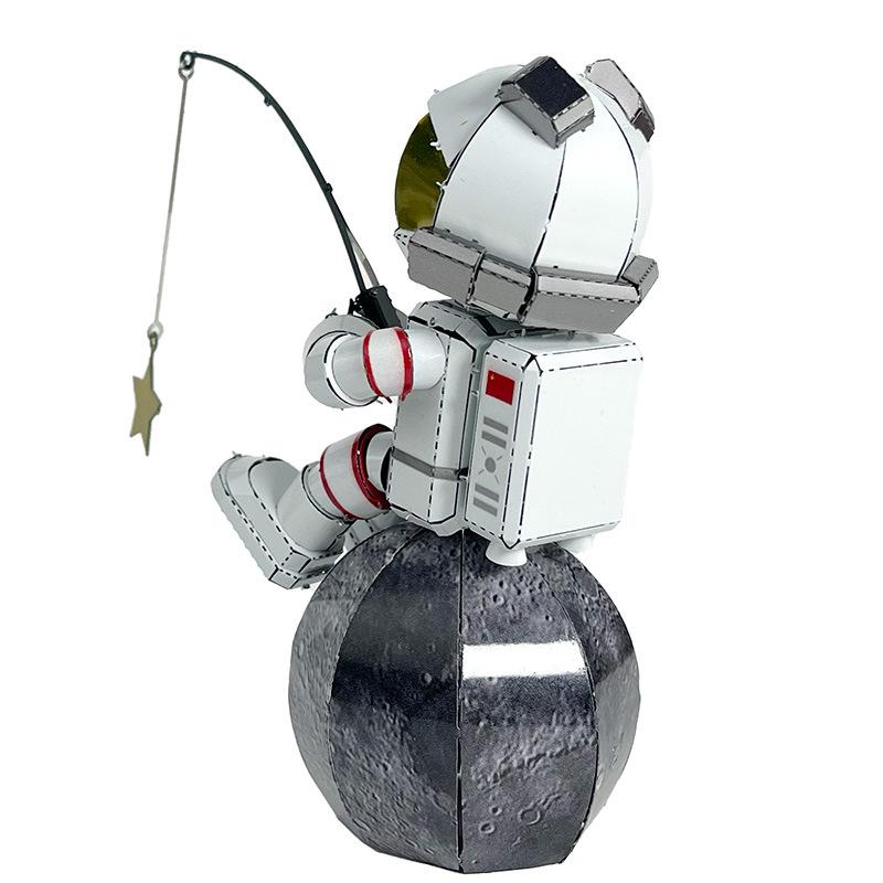 3D Metal Puzzle Chinese Moon Astronauts Plucking The Stars Assembly Model Laser Cutting Kits Jigsaw Puzzle Toys For Kids Adult