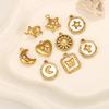 3Pcs Stainless Steel Star/Moon/Sun Charms Rhinestone/Natural Shell Pendant Handmade Necklace Earring DIY Jewelry Making Supplies