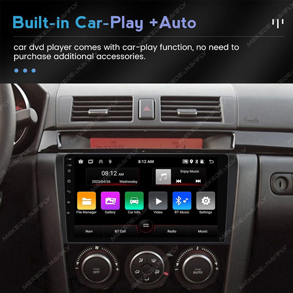 Navifly 2Din Car Radio Android Auto Carplay For Mazda 3 2004-2009 Multimedia Player Autoradio GPS Navigation BT Stereo Head Unit