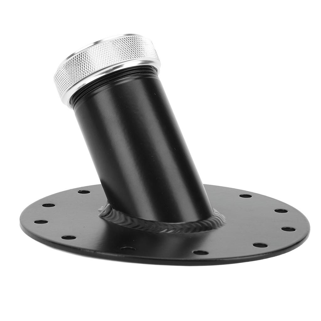 Collo di riempimento serbatoio carburante a 45 gradi con base in acciaio a 12 bulloni Tappo in alluminio Diametro interno 1,5 pollici