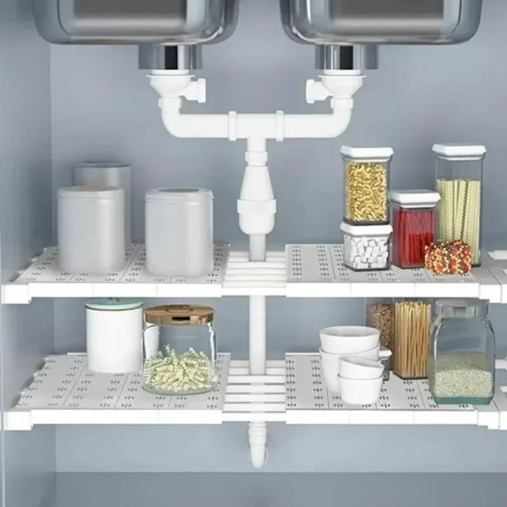 Wall Mounted Retractable Layers Board Punch-free Closet Dividers Wardrobe Storage Shelf  Bedroom