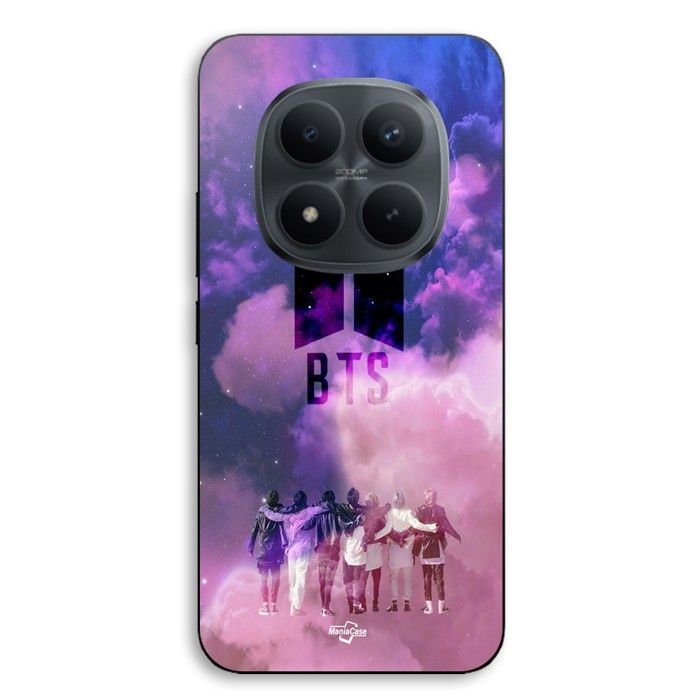 Handyhülle - MANIACASE - Xiaomi Redmi Note 15 Pro 5G - Silikon TPU - Schwarz - Motiv BTS K-Pop (Logo)