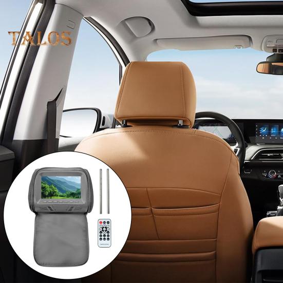 7" Car Headrest DVD Player 2 Screens Remote Control Display MP5 Control 16:9 LCD Video Player for Car Rear Seat Entertainment System