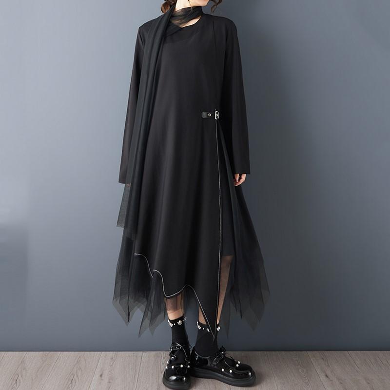 Langarm Plus Size Vintage Neu in Kleidern für Damen Casual Locker Frühling Sommer Herbst Kleid