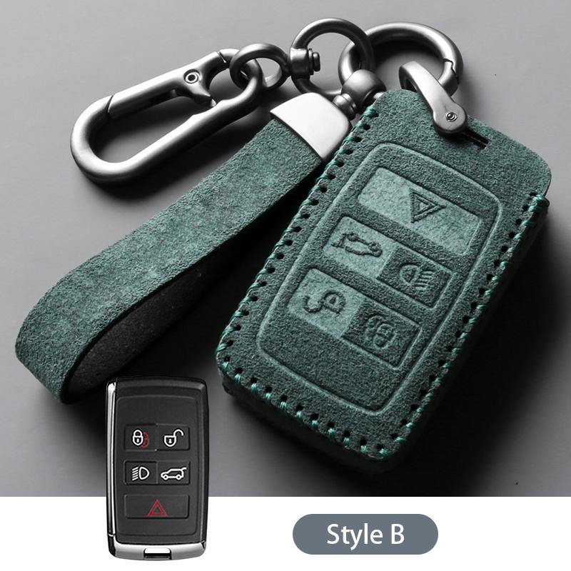 Kožené semišové pouzdro na klíč od auta Kryt pro Land Rover Discovery Sport Evoque Defender 4 Freelander 2 Jaguar XF XJ XJ
