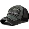 Washed Men Mesh Baseball Cap Hole Fitted Caps Snapback Hats for Women Gorras Casquette Embroidery Letter Retro Hat Breathable