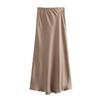 New European & American Style Satin Midi Skirt 8632845