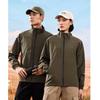 Unisex Hooded Soft Shell Jacket: Stand Collar, Solid Color, Zip-Up, Long Sleeve Windbreaker