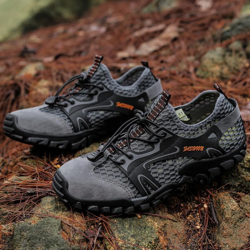 Large size 50 hiking shoes men's summer breathable outdoor sports non-slip quick-drying lightweight mesh climbing and wading shoes