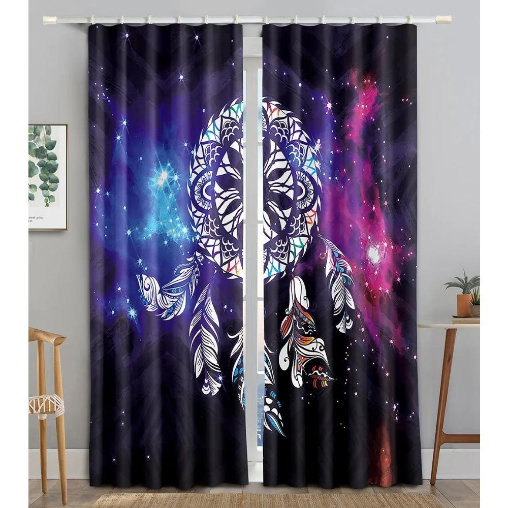 Ready-made Luxurious Dream Catcher Lightweight Window Panel Drapes For Kids Bedroom Living Room Bathroom Kicthen Door Hall Home2Pieces On Sale