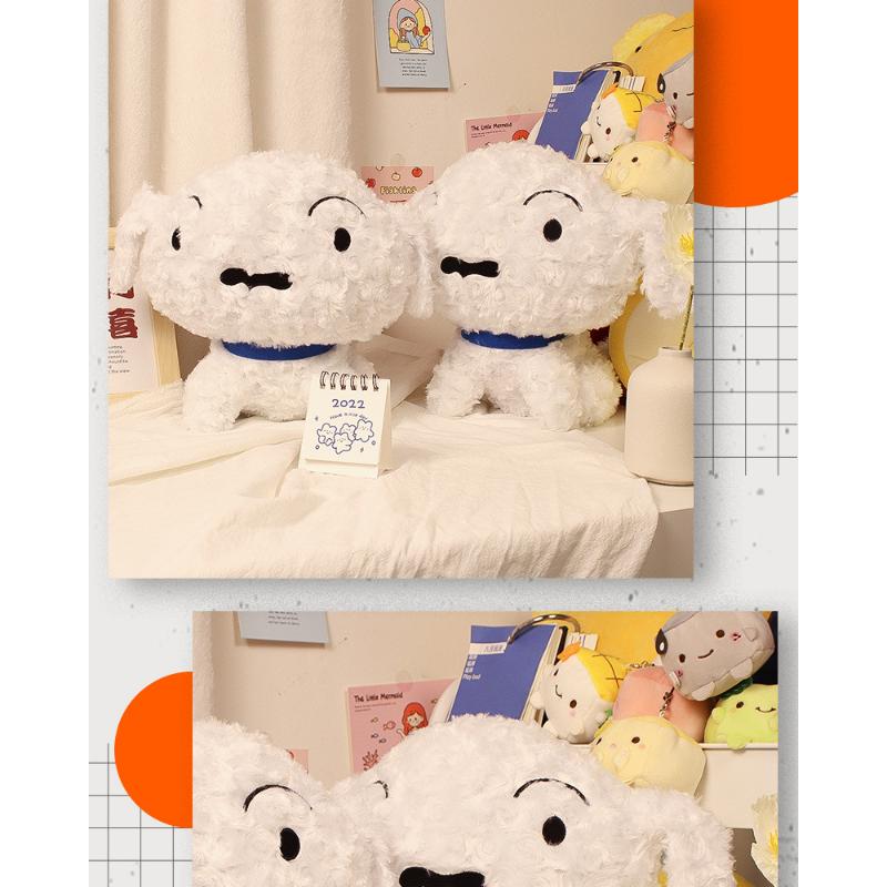 Cute Crayon Little White Dog Doll Plush Toy Pillow Girlfriend Birthday Present Doll