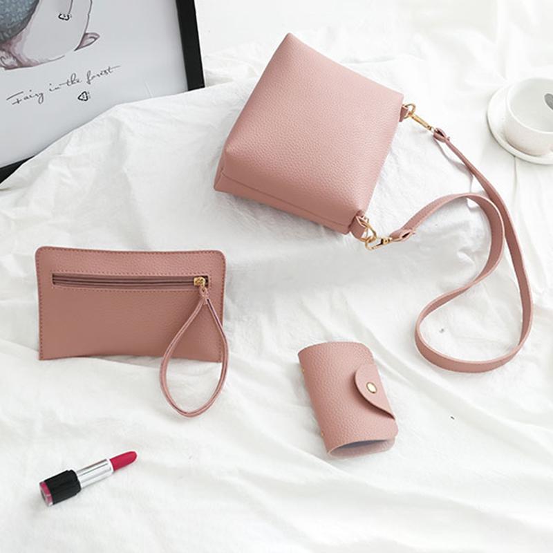 4Pcs/Set Crossbody Bags Women Bag Set Leather Shoulder Bags Purse Ladies Pu Crossbody Bag
