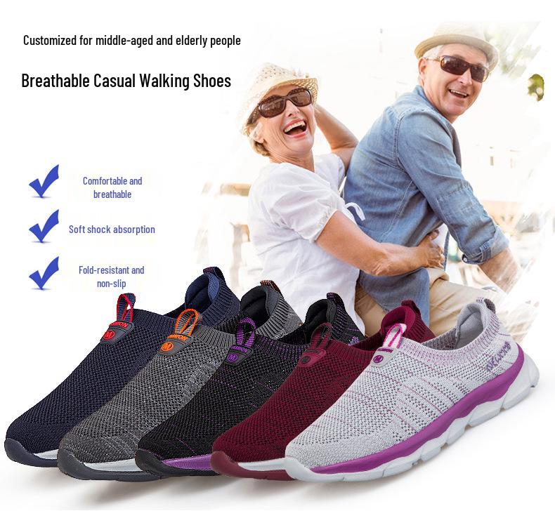 Spring/Summer Old Beijing Cloth Shoes: Comfortable Non-Slip Soft Sole Sports Shoes for Middle-Aged and Elderly