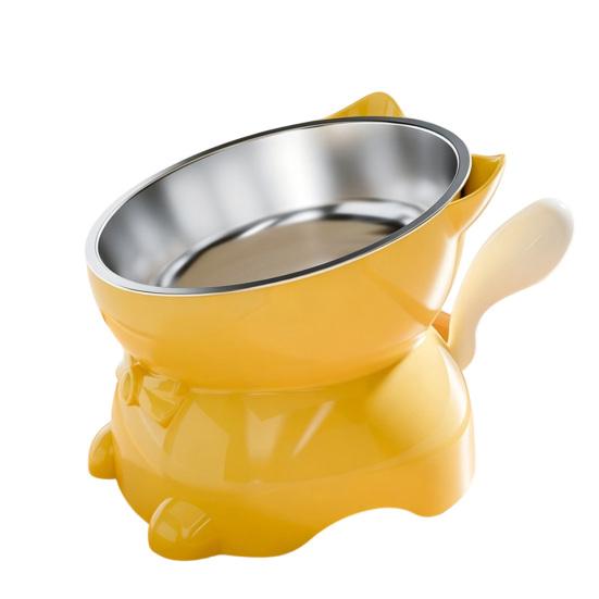 Elevated Cat Bowl Tilted Cat Food Bowl Anti-Slip Raised Cat Feeding Bowl Protects Cats Neck Spine Friendly for Drinking Eating